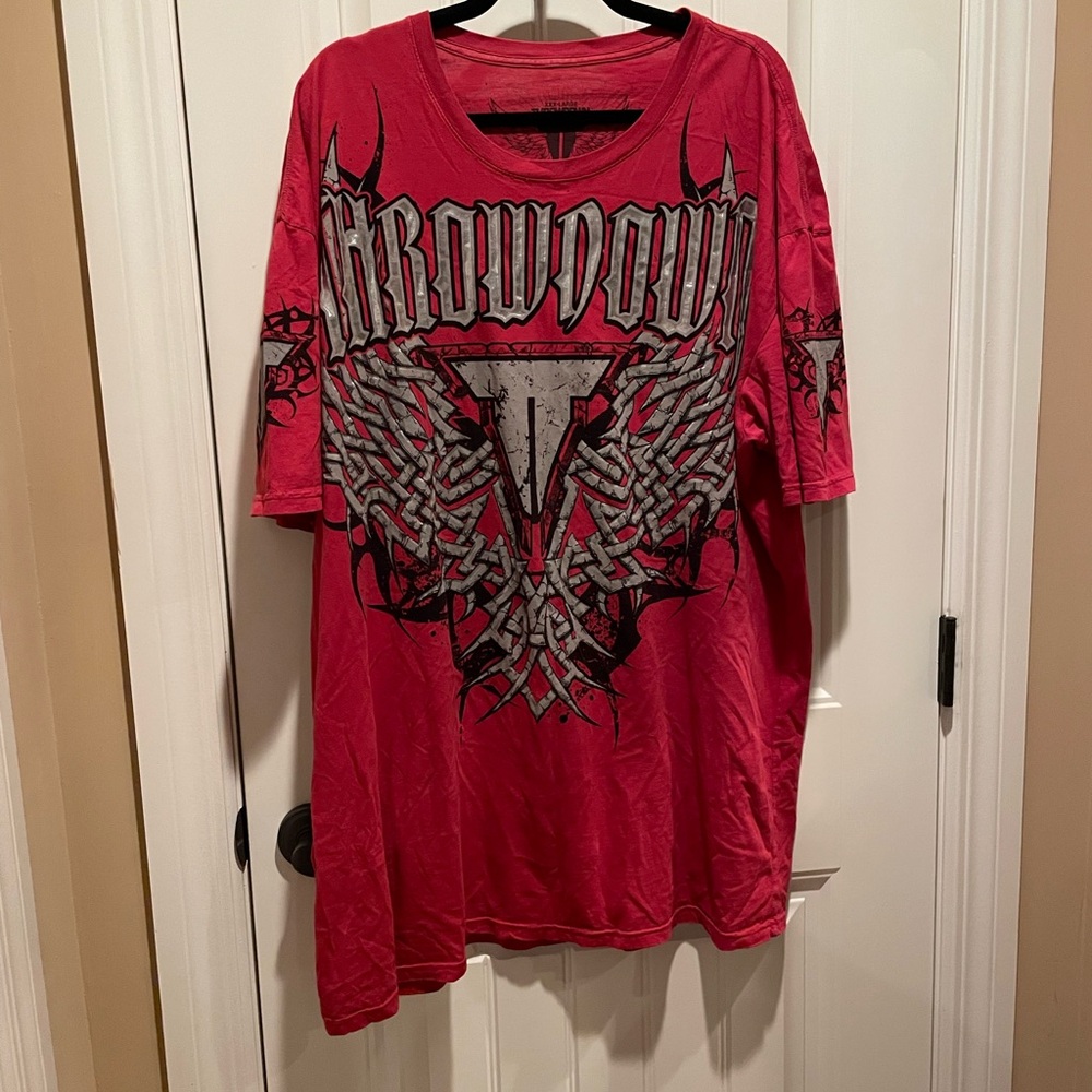THROWDOWN Premium Red Graphic T-Shirt XXX-LARGE Vintage